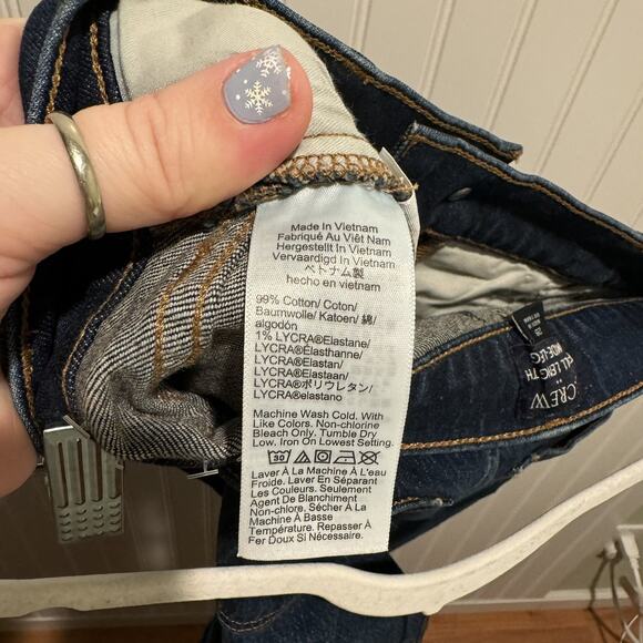 J Crew Wide Leg Button Fly Jeans Dark Wash Size 28 - Picture 6 of 6